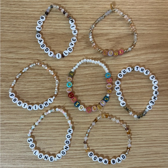 Taylor Swift Jewelry - 7 tortured poets department Taylor swift sparkly friendship bracelets